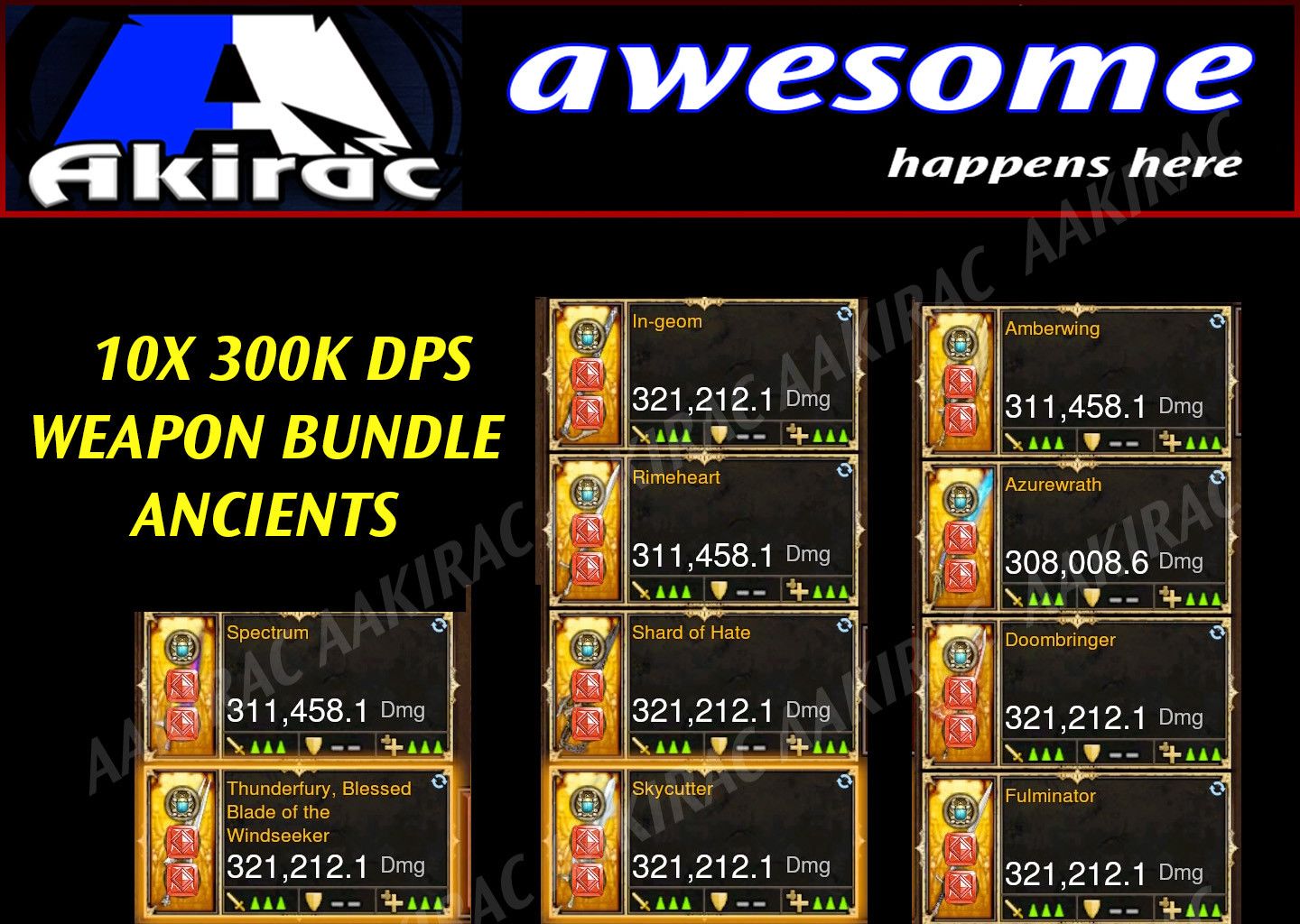 10x 300k+ Legendary Modded Weapon Bundle #1-Diablo 3 Mods - Playstation 4, Xbox One, Nintendo Switch