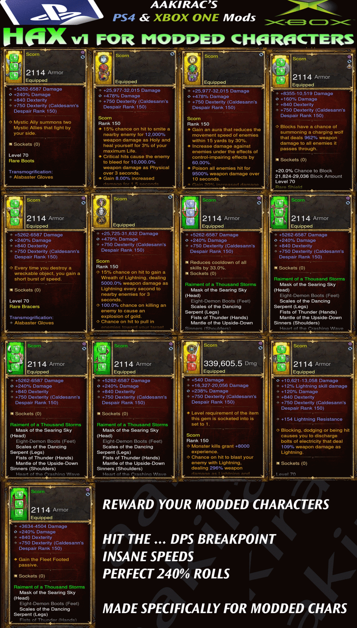Hax v1 Thousand Storms Monk Scorn - Diablo 3 Mods Store - Seasonal and non-seasonal - Modded Items and Gear for PlayStation 4, PlayStation 5, Nintendo Switch, and Xbox One