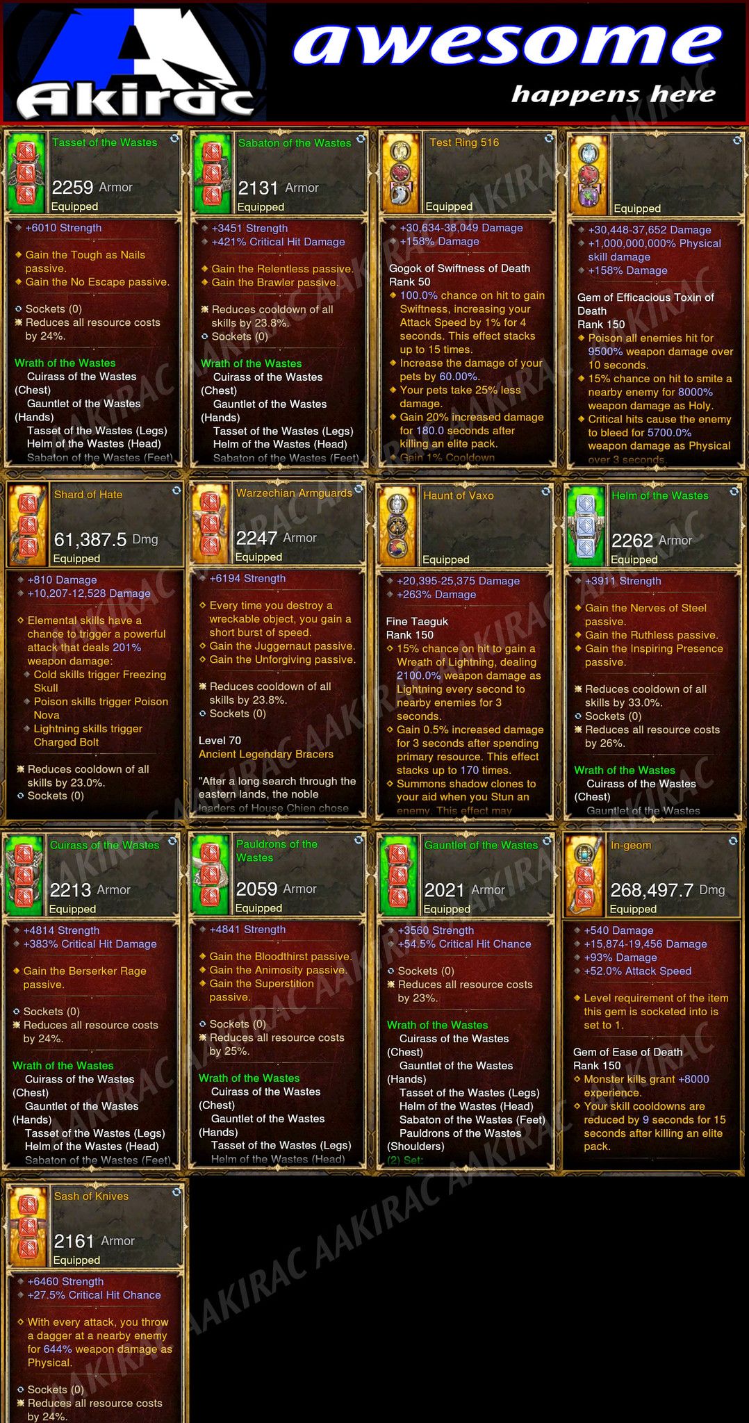 Affordable Waste Barbarian Set for GRIFT 150 - Diablo 3 Mods Store - Seasonal and non-seasonal - Modded Items and Gear for PlayStation 4, PlayStation 5, Nintendo Switch, and Xbox One