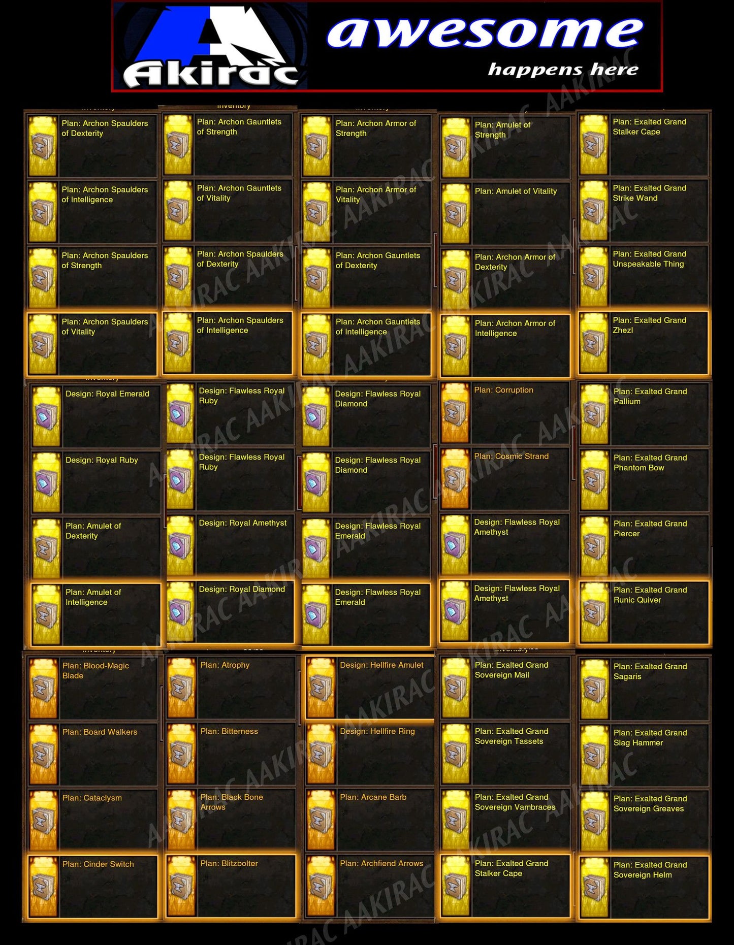 60x Crafting Plans LOT Bundle #1-Diablo 3 Mods - Playstation 4, Xbox One, Nintendo Switch