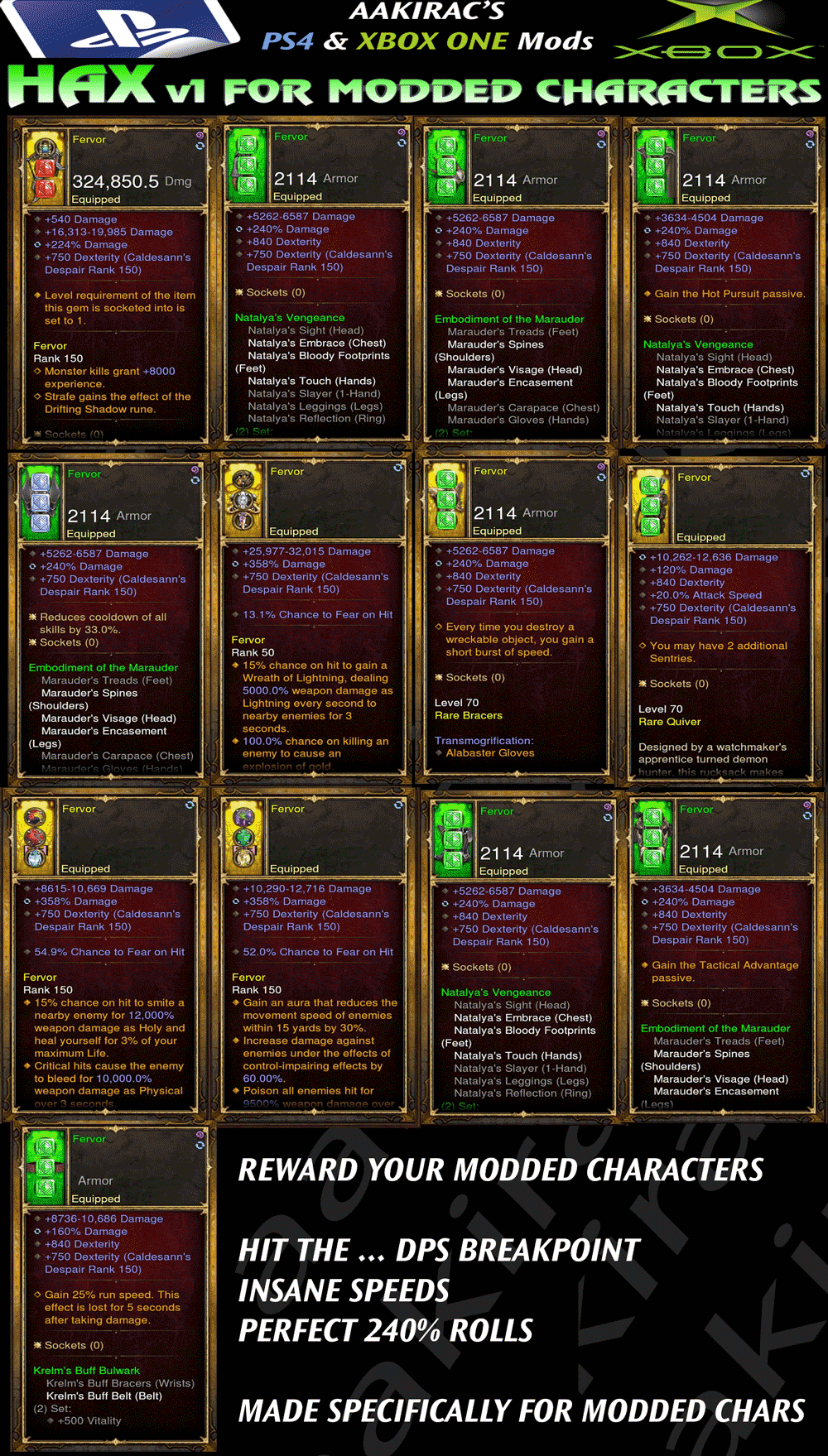 Hax v1 Marauder Strafe Demon Hunter Fervor - Diablo 3 Mods Store - Seasonal and non-seasonal - Modded Items and Gear for PlayStation 4, PlayStation 5, Nintendo Switch, and Xbox One