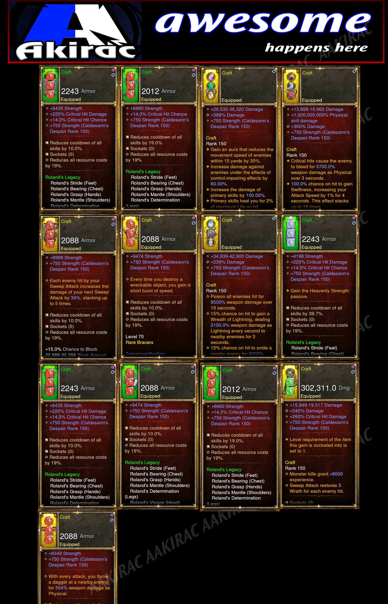 Diablo 3 Immortal v3 Roland Crusader Modded Set for Rift 150 CRAFT - Diablo 3 Mods Store - Seasonal and non-seasonal - Modded Items and Gear for PlayStation 4, PlayStation 5, Nintendo Switch, and Xbox One