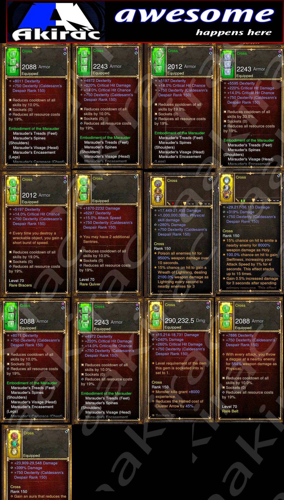 Diablo 3 Immortal v3 Marauder Demon Hunter Modded Set for Rift 150 CROSS - Diablo 3 Mods Store - Seasonal and non-seasonal - Modded Items and Gear for PlayStation 4, PlayStation 5, Nintendo Switch, and Xbox One