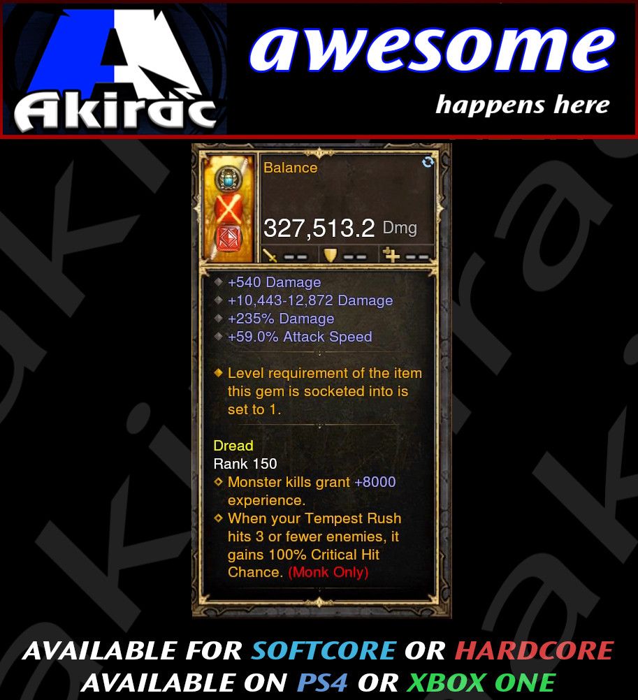 Balance Daibo 327k Modded Weapon - Diablo 3 Mods Store - Seasonal and non-seasonal - Modded Items and Gear for PlayStation 4, PlayStation 5, Nintendo Switch, and Xbox One