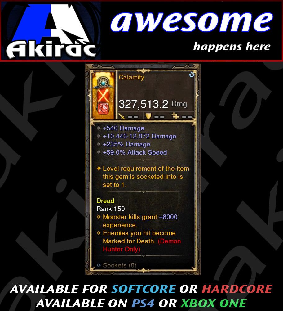 Calamity 1 Handed Bow 327k Modded Weapon - Diablo 3 Mods Store - Seasonal and non-seasonal - Modded Items and Gear for PlayStation 4, PlayStation 5, Nintendo Switch, and Xbox One