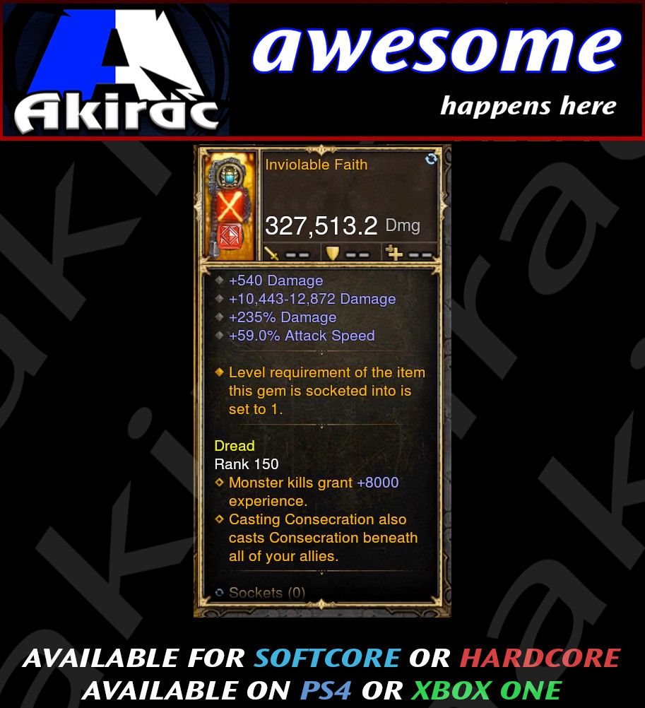 Inviolable Faith Flail 327k Modded Weapon - Diablo 3 Mods Store - Seasonal and non-seasonal - Modded Items and Gear for PlayStation 4, PlayStation 5, Nintendo Switch, and Xbox One