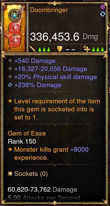 Doom Bringer 336k Actual DPS Modded Weapon - Diablo 3 Mods Store - Seasonal and non-seasonal - Modded Items and Gear for PlayStation 4, PlayStation 5, Nintendo Switch, and Xbox One