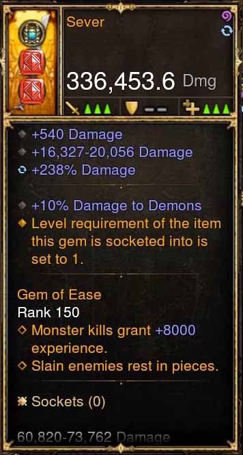Sever 336k Actual DPS Modded Weapon - Diablo 3 Mods Store - Seasonal and non-seasonal - Modded Items and Gear for PlayStation 4, PlayStation 5, Nintendo Switch, and Xbox One