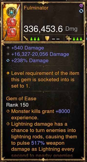 Fulminator 336k Actual DPS Modded Weapon - Diablo 3 Mods Store - Seasonal and non-seasonal - Modded Items and Gear for PlayStation 4, PlayStation 5, Nintendo Switch, and Xbox One