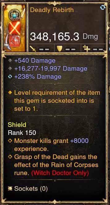 Deadly Rebirth 348k Actual DPS Modded Weapon - Diablo 3 Mods Store - Seasonal and non-seasonal - Modded Items and Gear for PlayStation 4, PlayStation 5, Nintendo Switch, and Xbox One