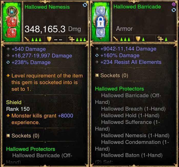 Hallowed Protectors 348k Actual DPS Combo - Diablo 3 Mods Store - Seasonal and non-seasonal - Modded Items and Gear for PlayStation 4, PlayStation 5, Nintendo Switch, and Xbox One