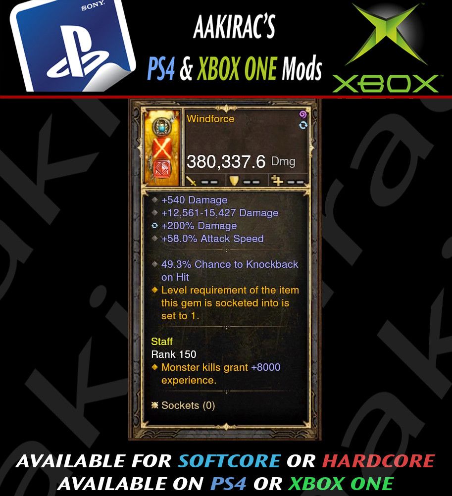 Ps4 Diablo 3 Mods Xbox One - WindForce 380k Bow Modded Weapon - Diablo 3 Mods Store - Seasonal and non-seasonal - Modded Items and Gear for PlayStation 4, PlayStation 5, Nintendo Switch, and Xbox One