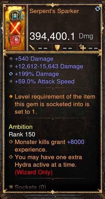 Serpents Sparker 394k Modded Weapon - Diablo 3 Mods Store - Seasonal and non-seasonal - Modded Items and Gear for PlayStation 4, PlayStation 5, Nintendo Switch, and Xbox One