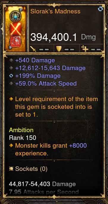 Sloraks Madness 394k Modded Weapon - Diablo 3 Mods Store - Seasonal and non-seasonal - Modded Items and Gear for PlayStation 4, PlayStation 5, Nintendo Switch, and Xbox One