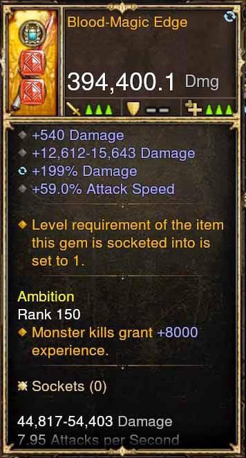 Blood-Magic Edge 394k Modded Weapon - Diablo 3 Mods Store - Seasonal and non-seasonal - Modded Items and Gear for PlayStation 4, PlayStation 5, Nintendo Switch, and Xbox One