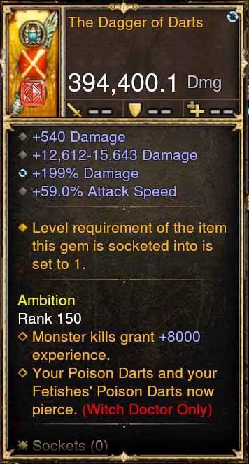 The Dagger of Darts 394k Modded Weapon - Diablo 3 Mods Store - Seasonal and non-seasonal - Modded Items and Gear for PlayStation 4, PlayStation 5, Nintendo Switch, and Xbox One
