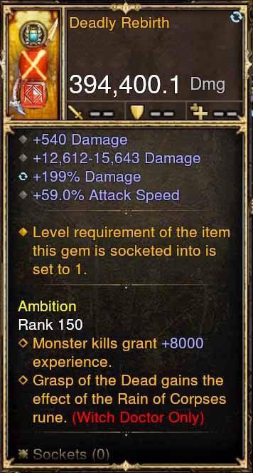 Deadly Rebirth 394k Modded Weapon - Diablo 3 Mods Store - Seasonal and non-seasonal - Modded Items and Gear for PlayStation 4, PlayStation 5, Nintendo Switch, and Xbox One