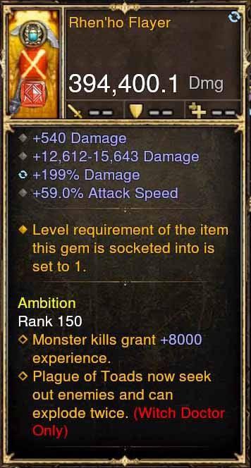 Rhen'ho Flayer 394k Modded Weapon - Diablo 3 Mods Store - Seasonal and non-seasonal - Modded Items and Gear for PlayStation 4, PlayStation 5, Nintendo Switch, and Xbox One