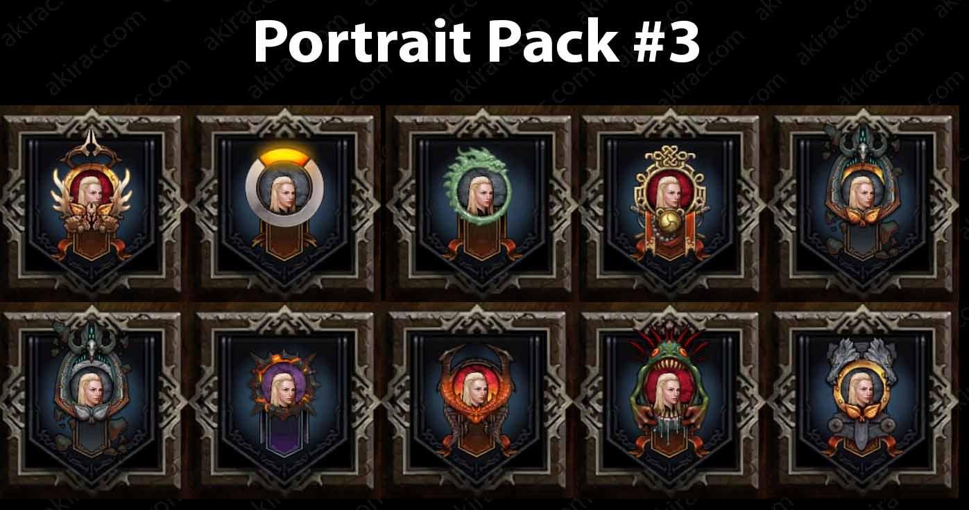Cosmetic Frame Portrait Bundle #3-Diablo 3 Mods - Playstation 4, Xbox One, Nintendo Switch