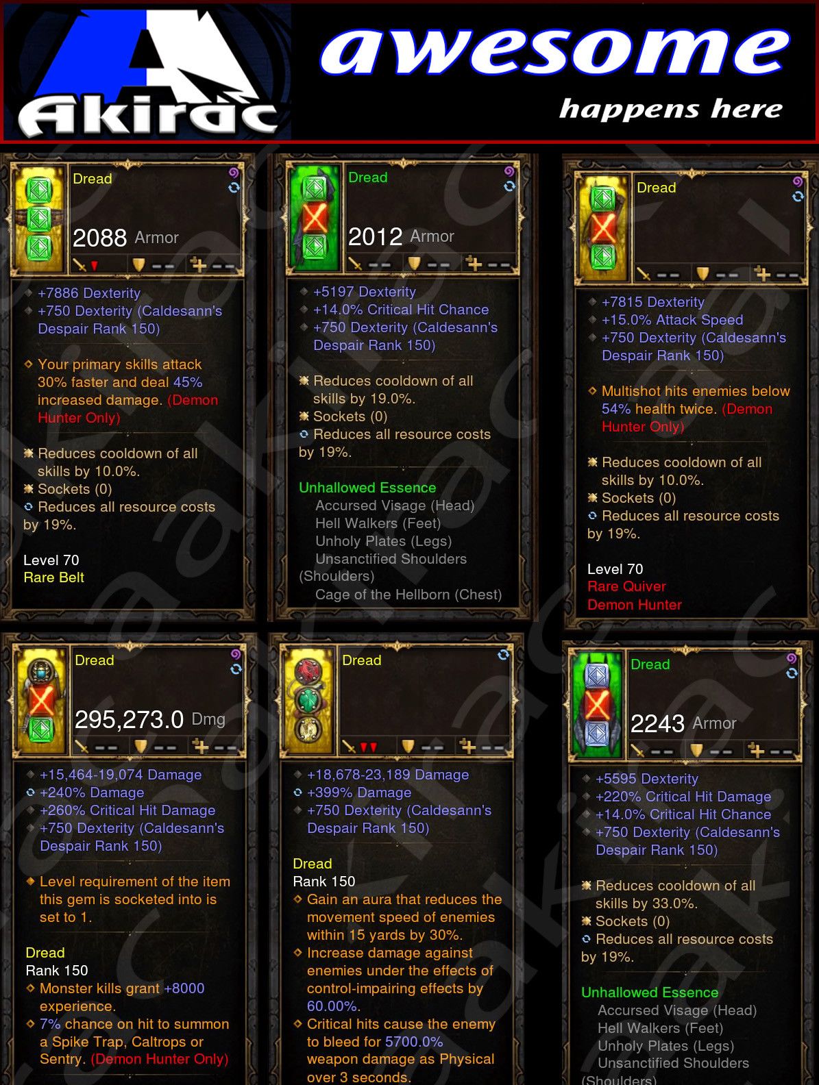 Diablo 3 Immortal v2 Unhallow Demon Hunter Modded Set for Rift 150 Dread - Diablo 3 Mods Store - Seasonal and non-seasonal - Modded Items and Gear for PlayStation 4, PlayStation 5, Nintendo Switch, and Xbox One