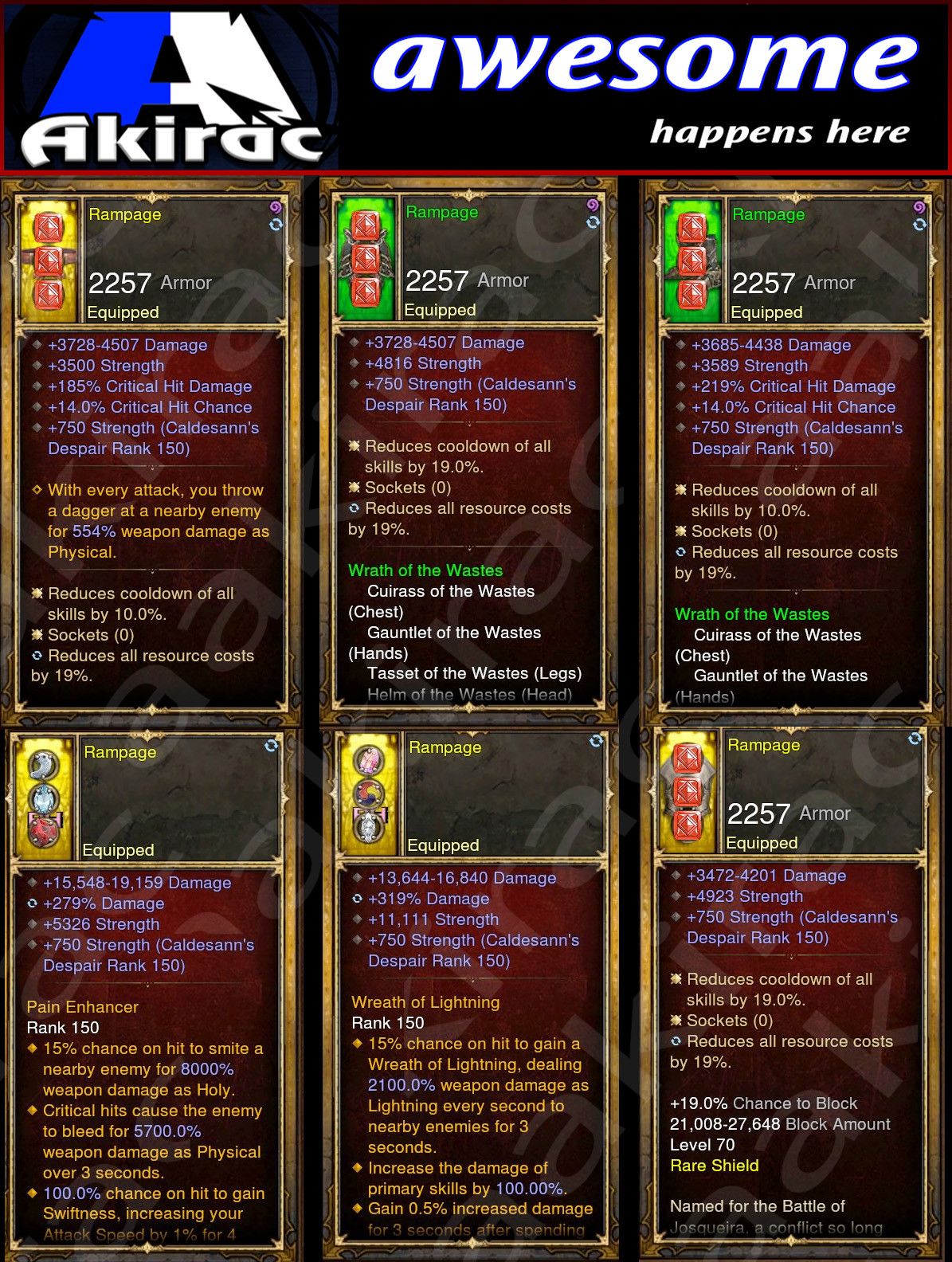 Diablo 3 Immortal v1 Waste Barbarian Modded Set for Rift 150 Rampage - Diablo 3 Mods Store - Seasonal and non-seasonal - Modded Items and Gear for PlayStation 4, PlayStation 5, Nintendo Switch, and Xbox One