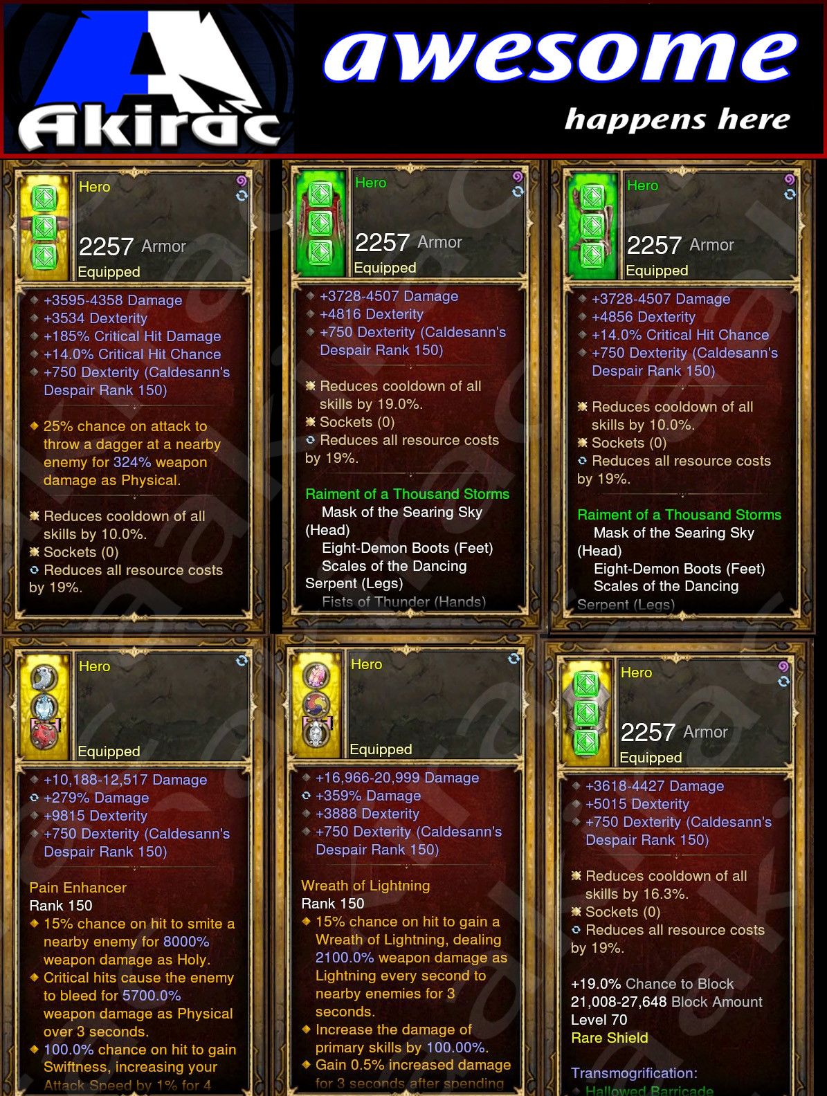 Diablo 3 Immortal v1 Thousand Storms Monk Modded Set for Rift 150 Hero - Diablo 3 Mods Store - Seasonal and non-seasonal - Modded Items and Gear for PlayStation 4, PlayStation 5, Nintendo Switch, and Xbox One