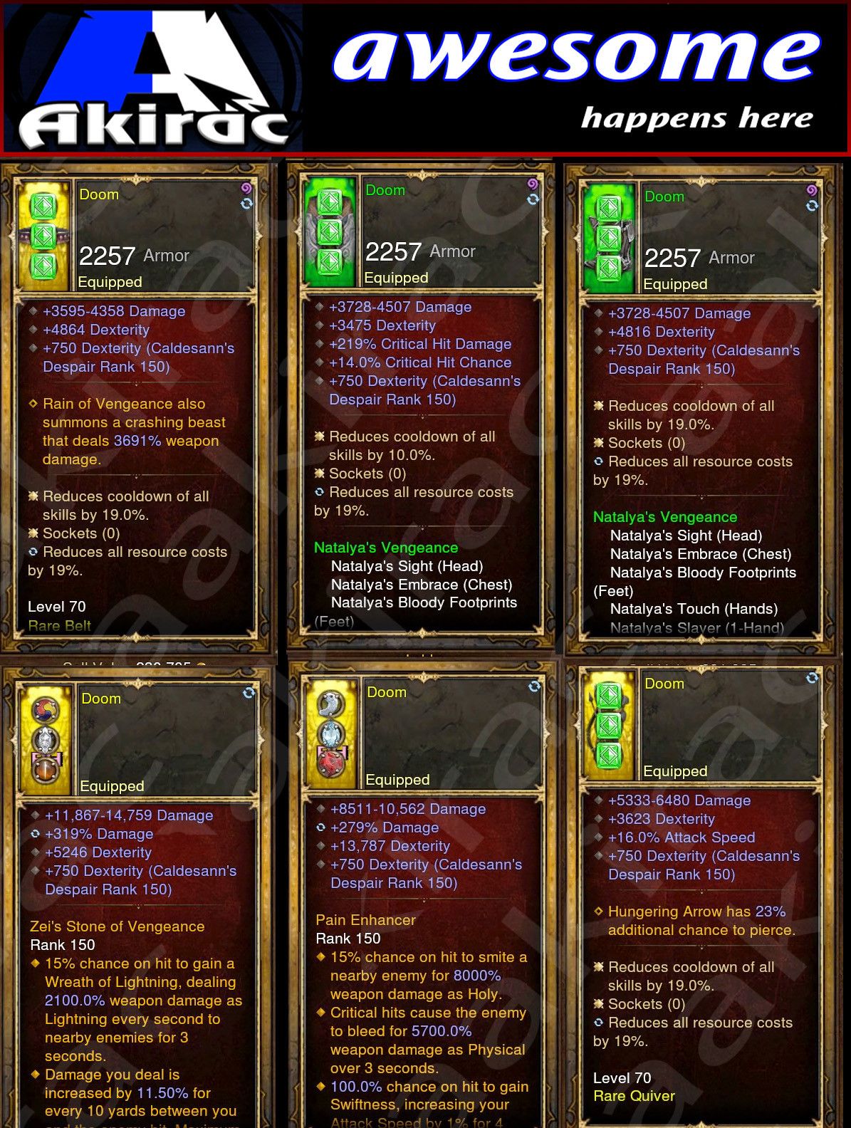 Diablo 3 Immortal v1 Nats Demon Hunter Modded Set for Rift 150 Doom - Diablo 3 Mods Store - Seasonal and non-seasonal - Modded Items and Gear for PlayStation 4, PlayStation 5, Nintendo Switch, and Xbox One