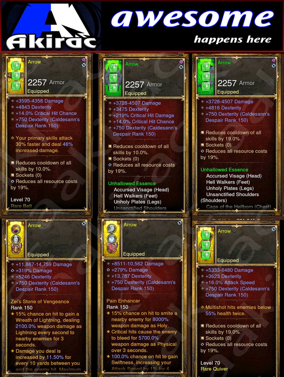 Diablo 3 Immortal v1 Unhallow Demon Hunter Modded Set for Rift 150 Arrow - Diablo 3 Mods Store - Seasonal and non-seasonal - Modded Items and Gear for PlayStation 4, PlayStation 5, Nintendo Switch, and Xbox One