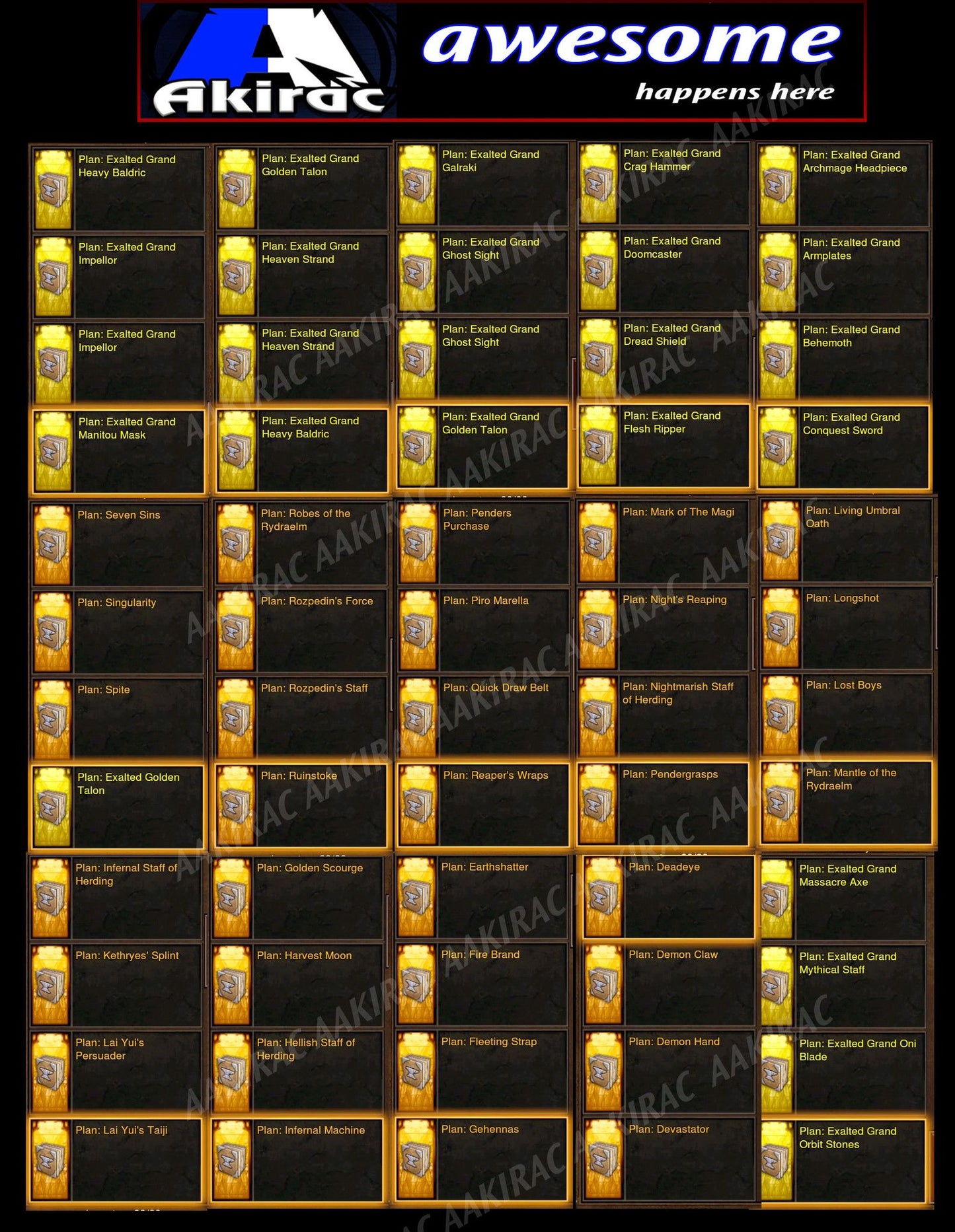 60x Crafting Plans LOT Bundle #3-Diablo 3 Mods - Playstation 4, Xbox One, Nintendo Switch