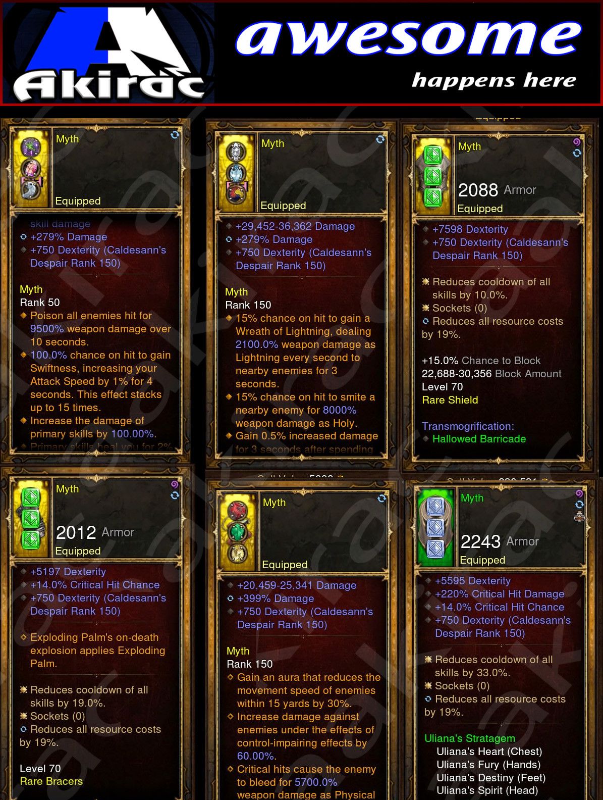 Diablo 3 Immortal v2 Ulania Monk Modded Set for Rift 150 Myth - Diablo 3 Mods Store - Seasonal and non-seasonal - Modded Items and Gear for PlayStation 4, PlayStation 5, Nintendo Switch, and Xbox One