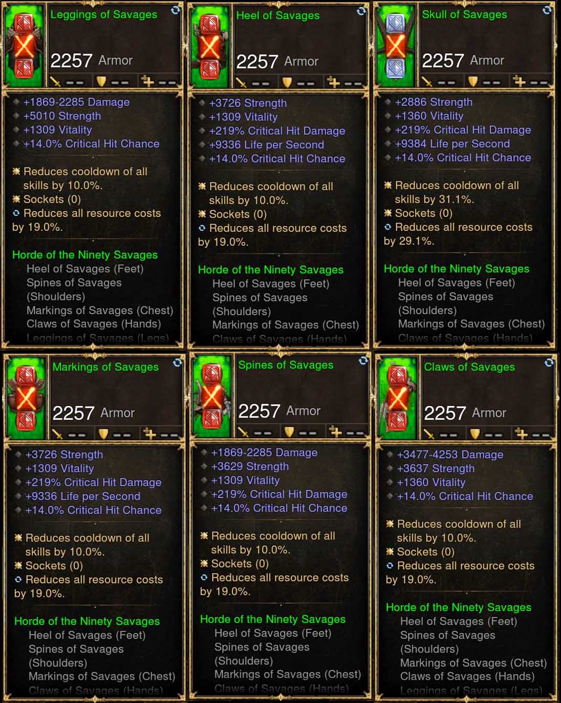 6x Piece Patch 2.6.8 Savages Barbarian Set - Diablo 3 Mods Store - Seasonal and non-seasonal - Modded Items and Gear for PlayStation 4, PlayStation 5, Nintendo Switch, and Xbox One