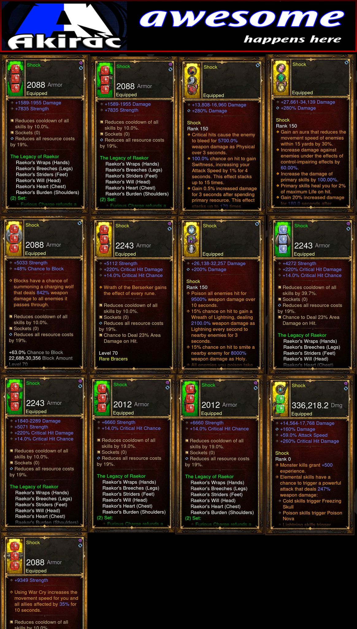 Shock v1 Raekor Barbarian Set for Rift Climbing - Diablo 3 Mods Store - Seasonal and non-seasonal - Modded Items and Gear for PlayStation 4, PlayStation 5, Nintendo Switch, and Xbox One