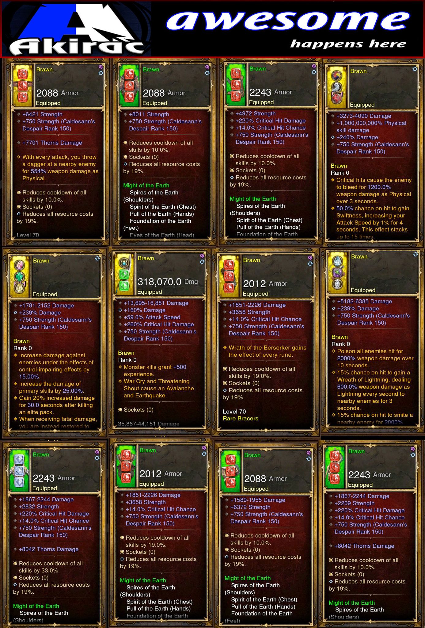 Diablo 3 Immortal v3 Earth Barbarian Modded Set for Rift 150 BRAWN - Diablo 3 Mods Store - Seasonal and non-seasonal - Modded Items and Gear for PlayStation 4, PlayStation 5, Nintendo Switch, and Xbox One