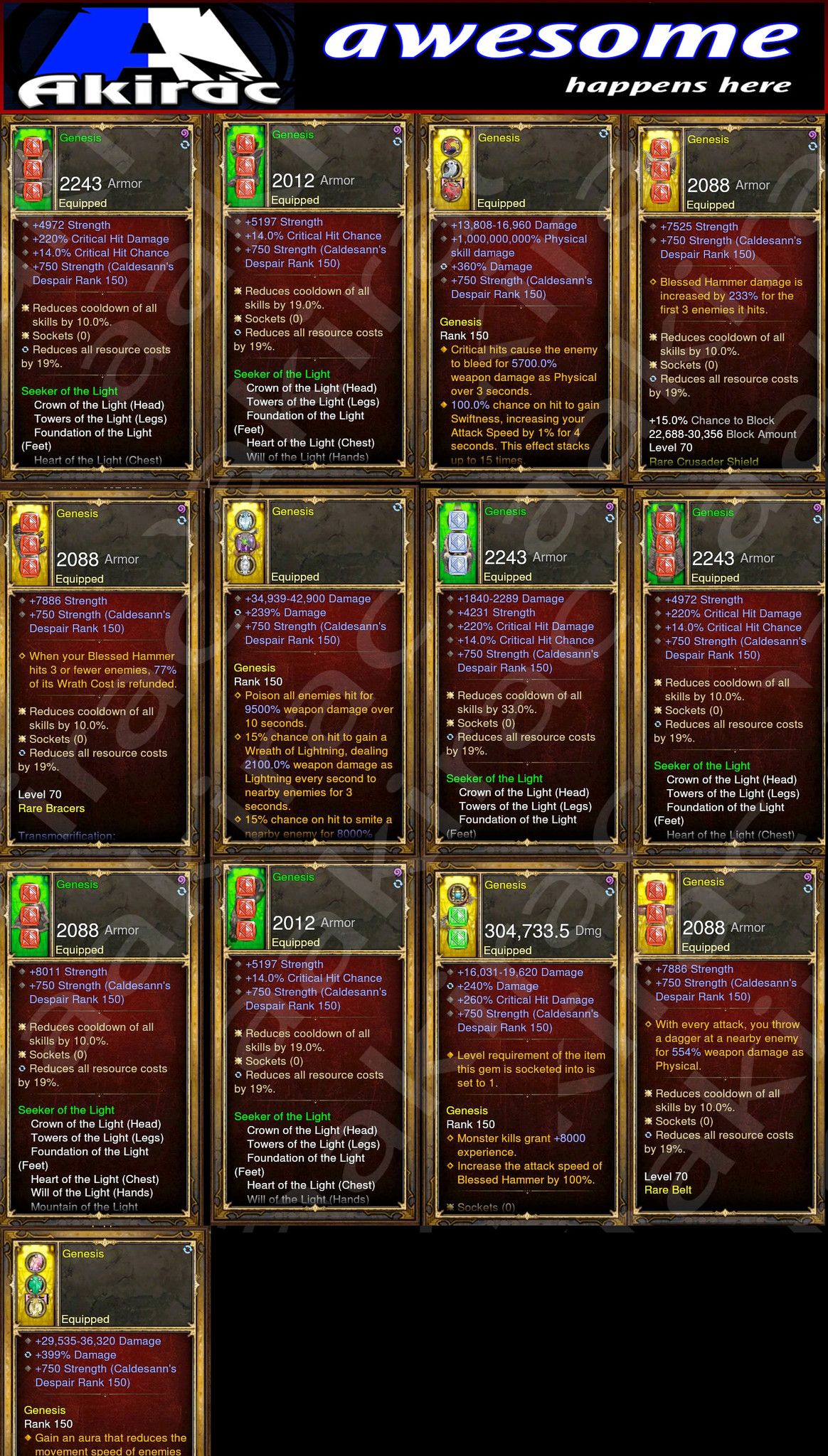 Diablo 3 Immortal v3 Light Crusader Modded Set for Rift 150 Genesis - Diablo 3 Mods Store - Seasonal and non-seasonal - Modded Items and Gear for PlayStation 4, PlayStation 5, Nintendo Switch, and Xbox One