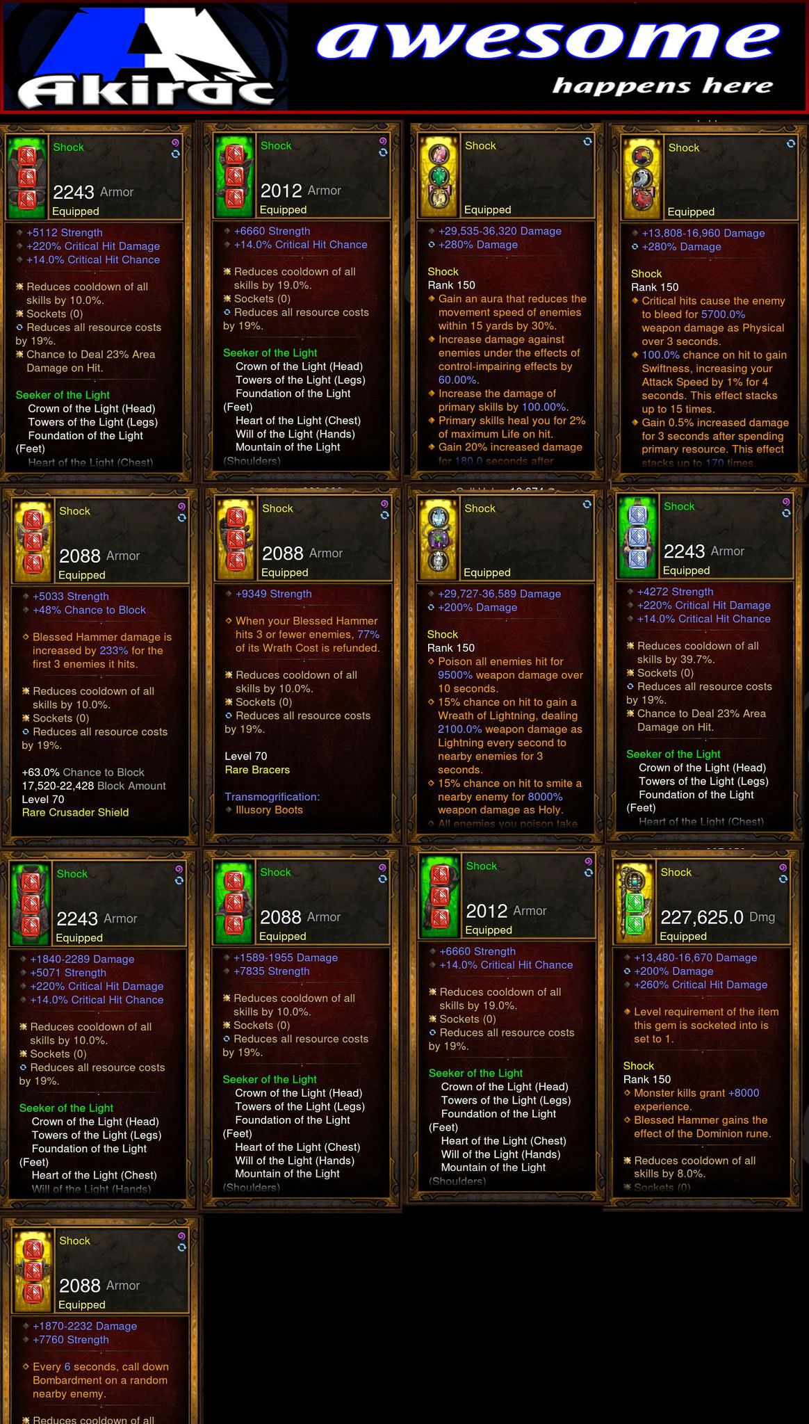 Shock v1 Light Crusader Set for Rift Climbing - Diablo 3 Mods Store - Seasonal and non-seasonal - Modded Items and Gear for PlayStation 4, PlayStation 5, Nintendo Switch, and Xbox One