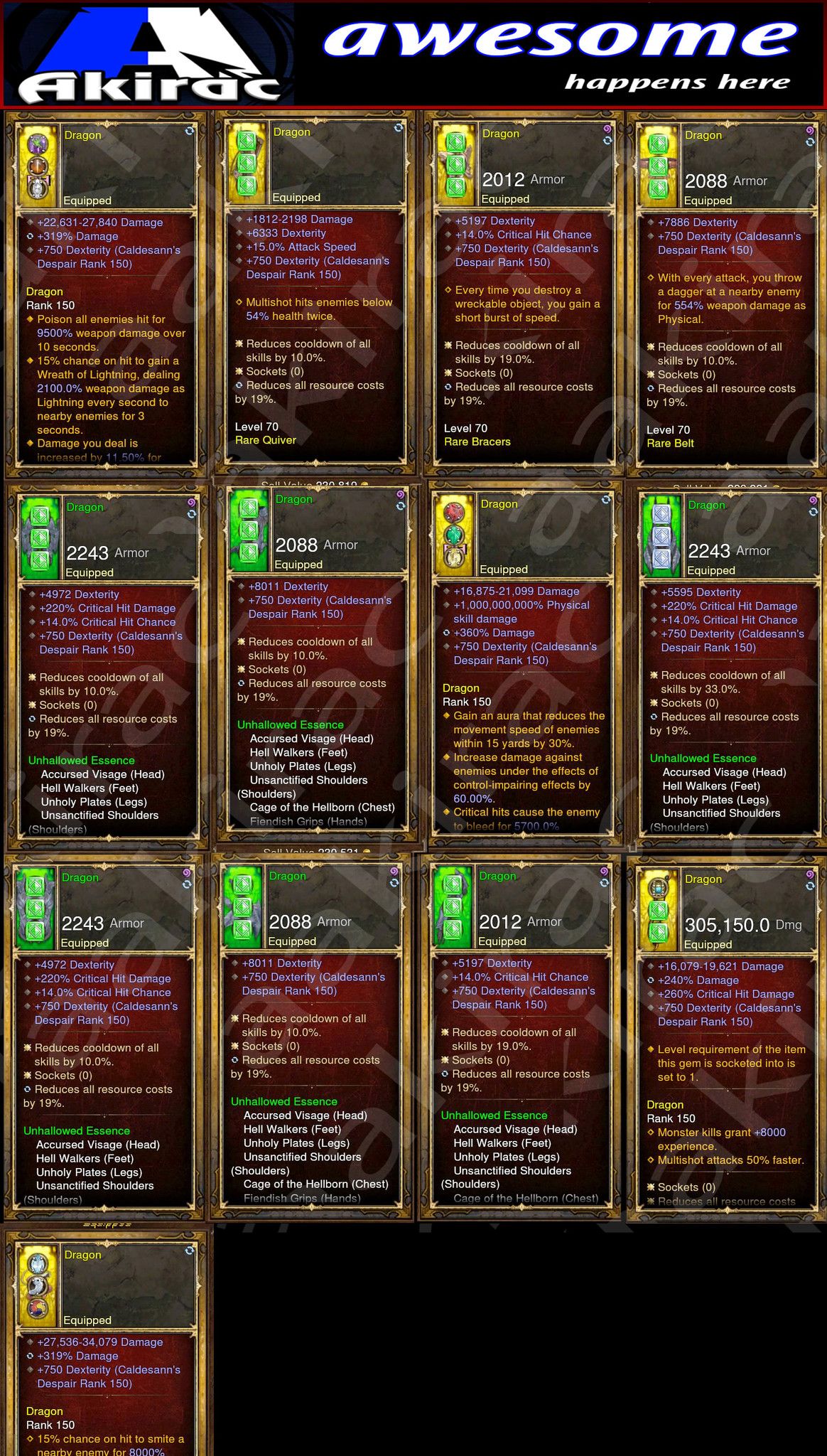 Seasonal Immortal v3 Unhallow Demon Hunter Modded Set for Rift 150 Dragon - Diablo 3 Mods Store - Seasonal and non-seasonal - Modded Items and Gear for PlayStation 4, PlayStation 5, Nintendo Switch, and Xbox One