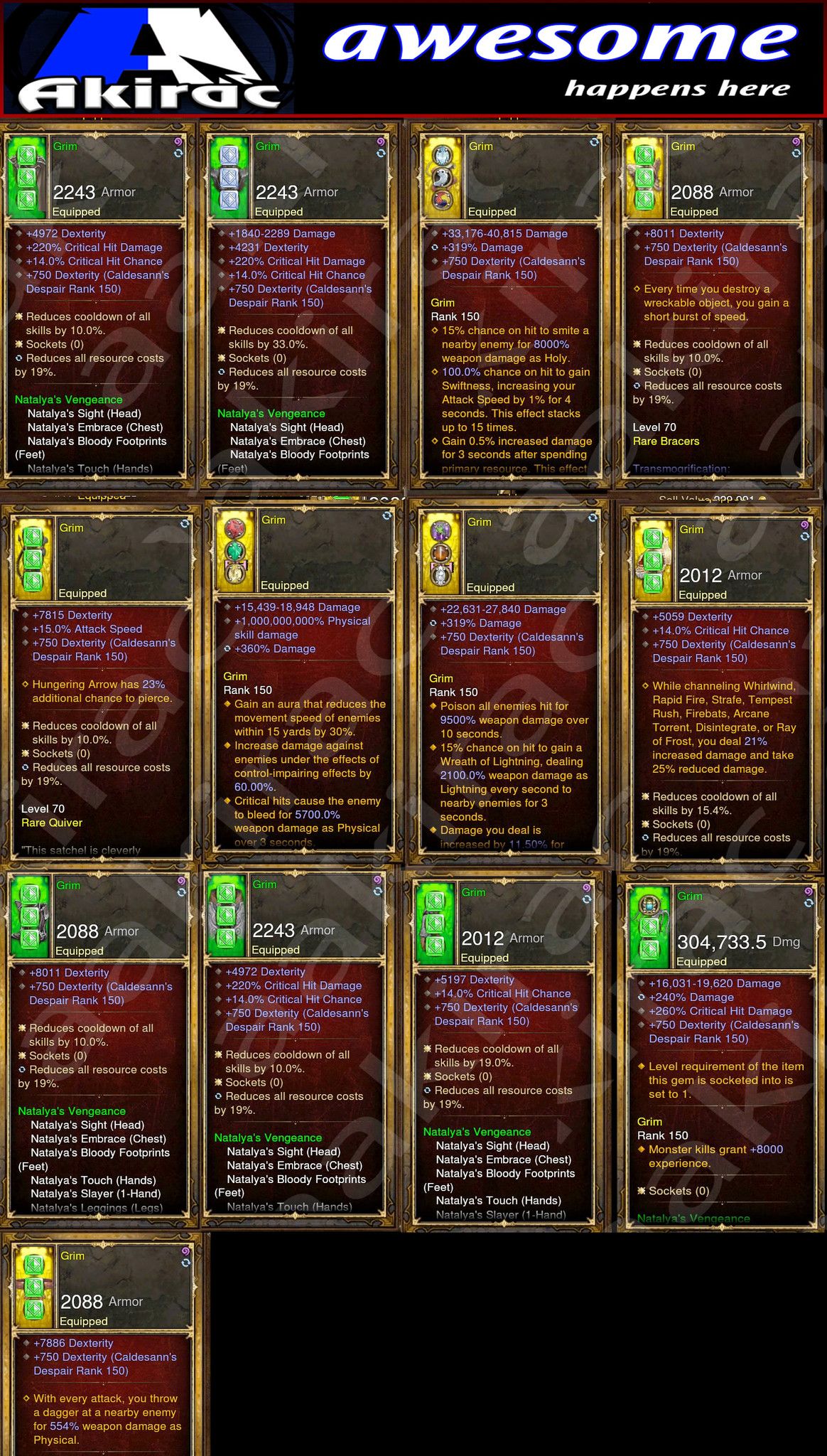 Diablo 3 Immortal v3 Natalya's Demon Hunter Modded Set for Rift 150 Grim - Diablo 3 Mods Store - Seasonal and non-seasonal - Modded Items and Gear for PlayStation 4, PlayStation 5, Nintendo Switch, and Xbox One