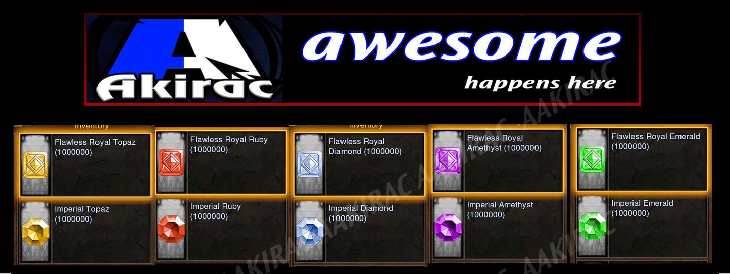 Flawless Royal Gems + Imperial Gems Bundle (UNMODDED) - Diablo 3 Mods Store - Seasonal and non-seasonal - Modded Items and Gear for PlayStation 4, PlayStation 5, Nintendo Switch, and Xbox One