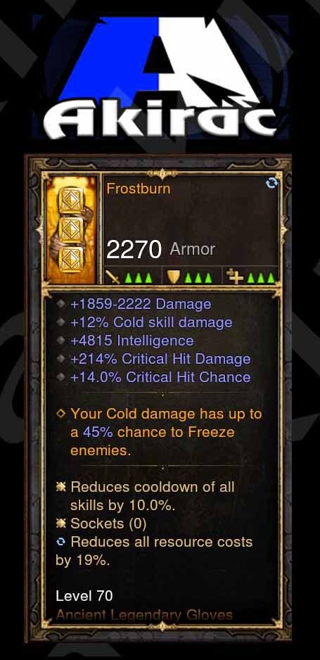 Frostburn 4.8k Int, 12% Cold Skill Damage, 14% CC, 214% CHD Modded Set Gloves - Diablo 3 Mods Store - Seasonal and non-seasonal - Modded Items and Gear for PlayStation 4, PlayStation 5, Nintendo Switch, and Xbox One