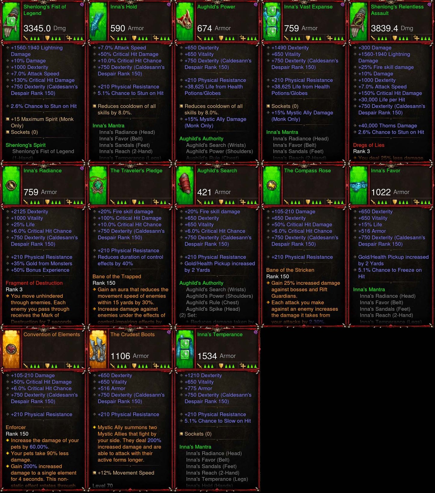 Legit Primal Ancient Complete Inna Build Set - Diablo 3 Mods Store - Seasonal and non-seasonal - Modded Items and Gear for PlayStation 4, PlayStation 5, Nintendo Switch, and Xbox One