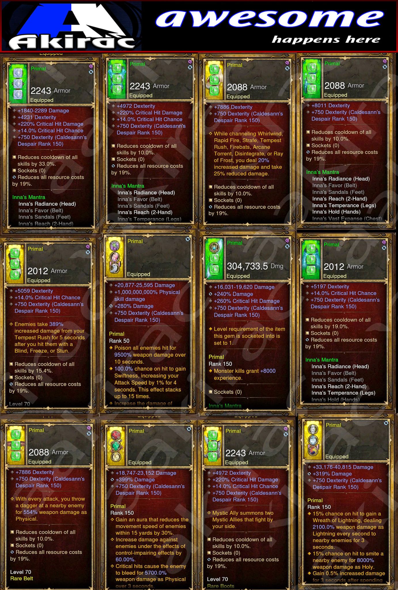 Diablo 3 Immortal v3 Innas Monk Modded Set for Rift 150 Primal - Diablo 3 Mods Store - Seasonal and non-seasonal - Modded Items and Gear for PlayStation 4, PlayStation 5, Nintendo Switch, and Xbox One