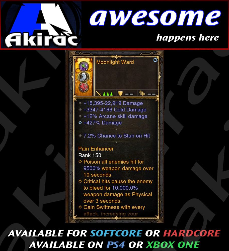 Moonlight Ward 427% Damage Modded Amulet - Diablo 3 Mods Store - Seasonal and non-seasonal - Modded Items and Gear for PlayStation 4, PlayStation 5, Nintendo Switch, and Xbox One