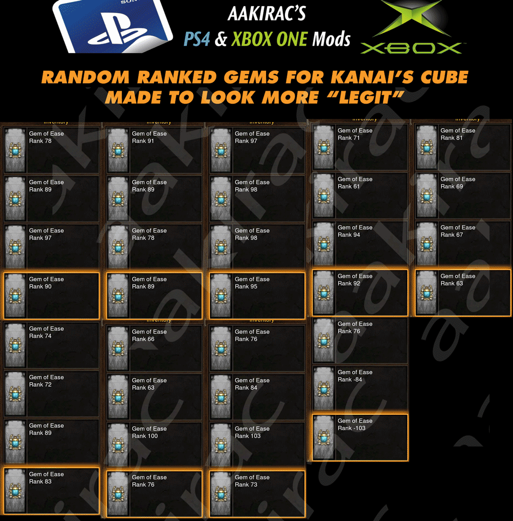 Random Level Gems for Kanai's Cube (to Look Legit) - Diablo 3 Mods Store - Seasonal and non-seasonal - Modded Items and Gear for PlayStation 4, PlayStation 5, Nintendo Switch, and Xbox One