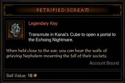 Petrified Screams x100000 (Echoing Nightmare Keys) - Diablo 3 Mods Store - Seasonal and non-seasonal - Modded Items and Gear for PlayStation 4, PlayStation 5, Nintendo Switch, and Xbox One