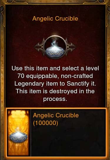 Angelic Crucible (Works in Season 31+) - Diablo 3 Mods Store - Seasonal and non-seasonal - Modded Items and Gear for PlayStation 4, PlayStation 5, Nintendo Switch, and Xbox One