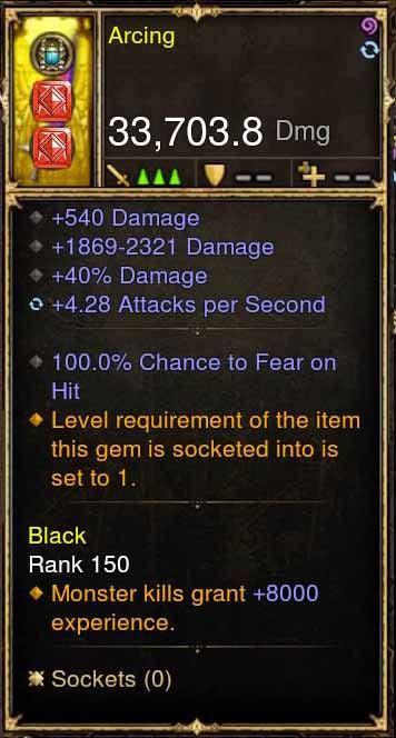 Arcing 100% FEAR Sword Fast 5.X APSpeed - Diablo 3 Mods Store - Seasonal and non-seasonal - Modded Items and Gear for PlayStation 4, PlayStation 5, Nintendo Switch, and Xbox One