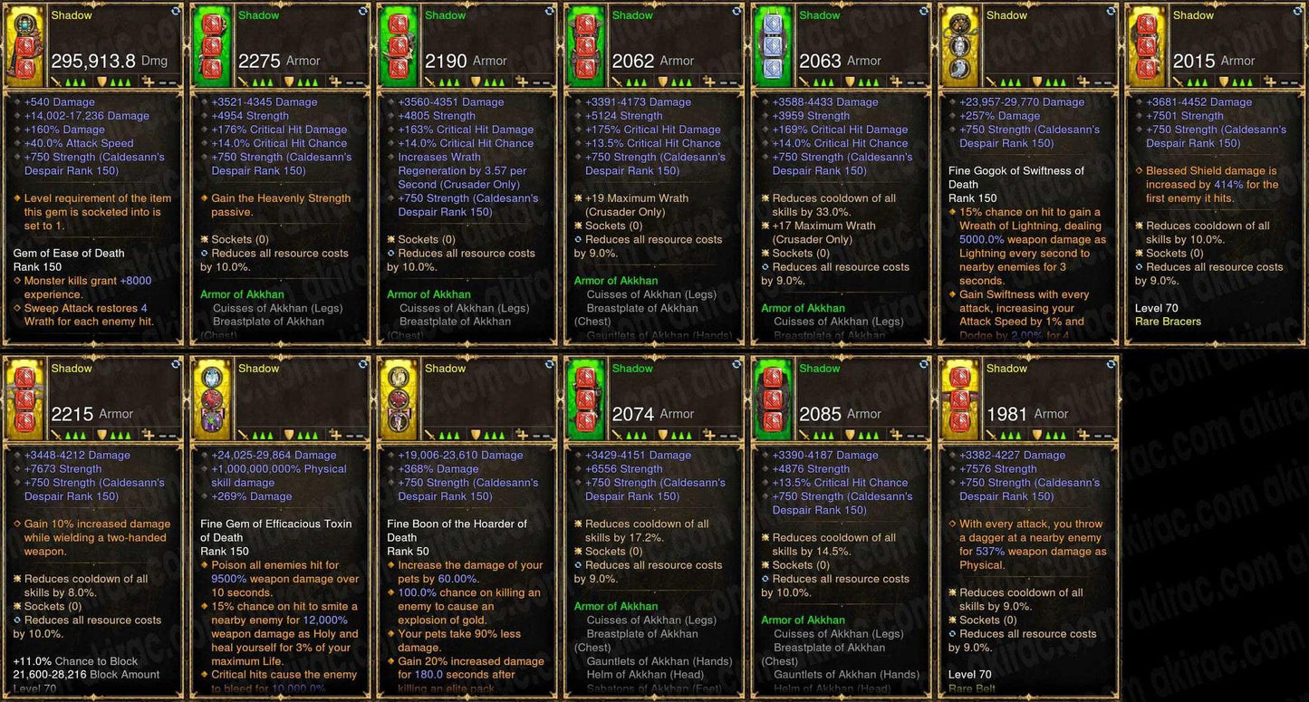 Shadow: Full Modded Akkhans Crusader Set #B1-Diablo 3 Mods - Playstation 4, Xbox One, Nintendo Switch