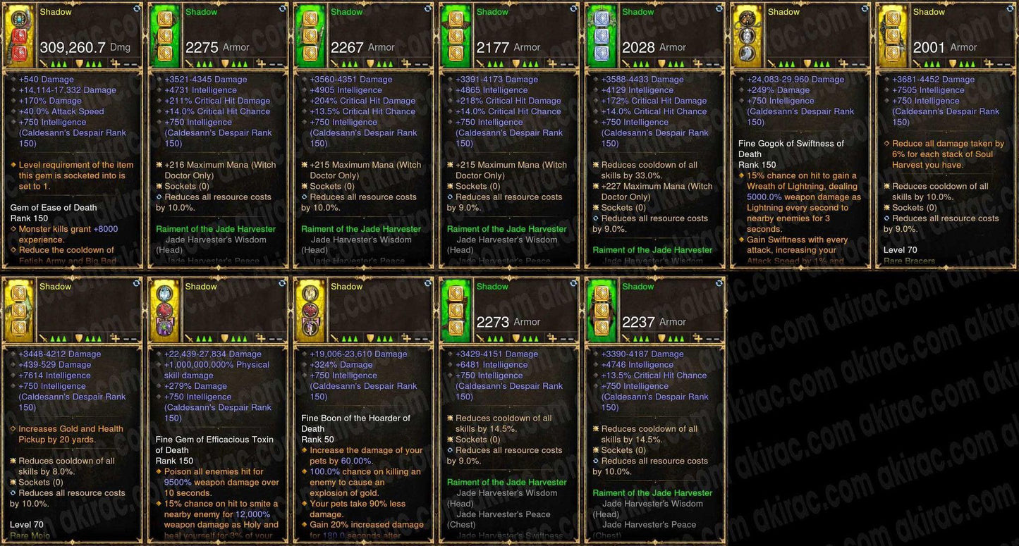 Shadow: Full Modded Jade Witch Doctor Set #B2-Diablo 3 Mods - Playstation 4, Xbox One, Nintendo Switch