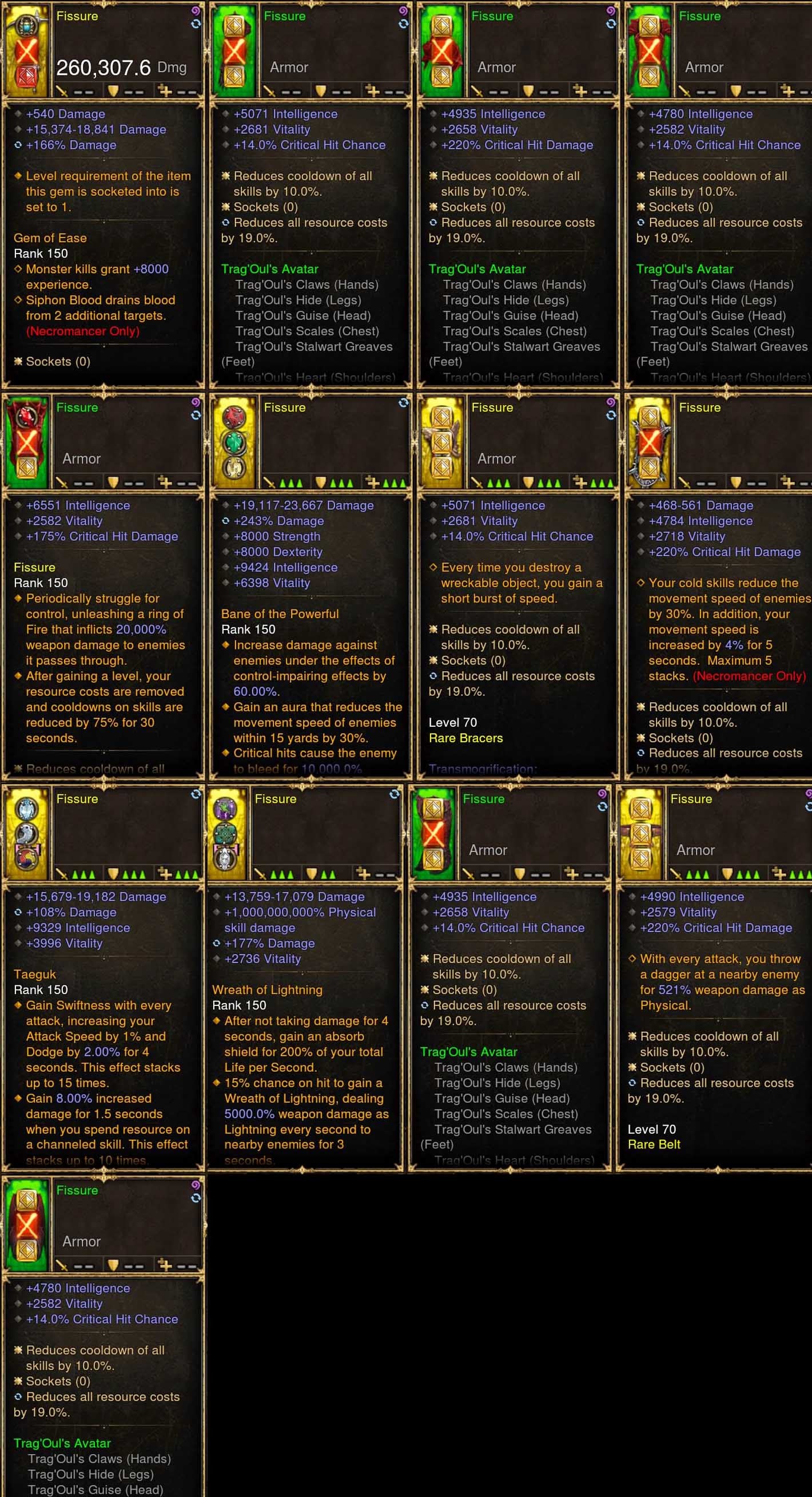 Necromancer TragOul Set Fissure (None Primal) - Diablo 3 Mods Store - Seasonal and non-seasonal - Modded Items and Gear for PlayStation 4, PlayStation 5, Nintendo Switch, and Xbox One