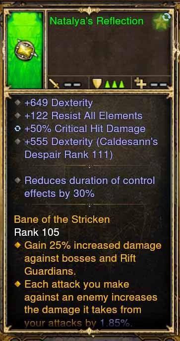 Fake Legit Natalya's Reflection Ring 122 Resist All, 50% CHD, RDC 30%, 649 Dex - Diablo 3 Mods Store - Seasonal and non-seasonal - Modded Items and Gear for PlayStation 4, PlayStation 5, Nintendo Switch, and Xbox One